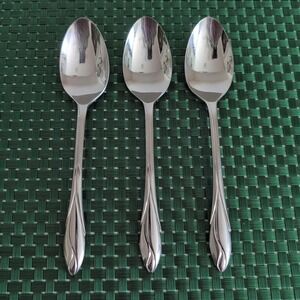 Yamazaki IRIS Teaspoons Lot Set of 3 Stainless 18/8 Japan Glossy VTG